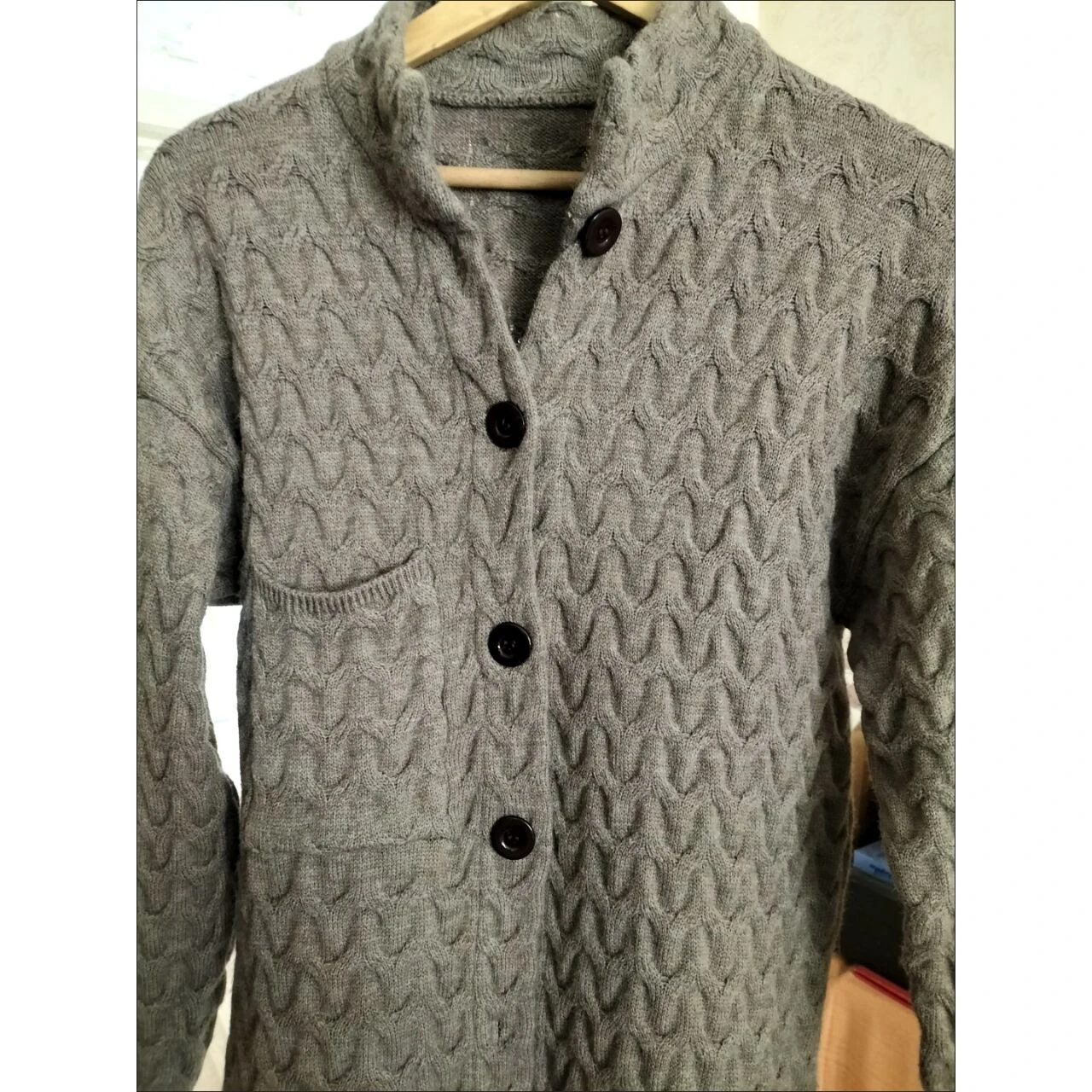 

Осень-зима 2022, новый кардиган, свитер, женский средней длины, вязаная куртка с воротником-стойкой, корейский свободный свитер в ленивом стиле, пальто Femme