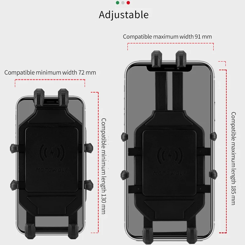 รถจักรยานยนต์ไร้สายชาร์จโทรศัพท์ผู้ถือ Cradle 3.0 Quick Charger GPS Moto สนับสนุนโทรศัพท์มือถือ Handlebar Mount สําหรับ 4-7 นิ้วโทรศัพท์