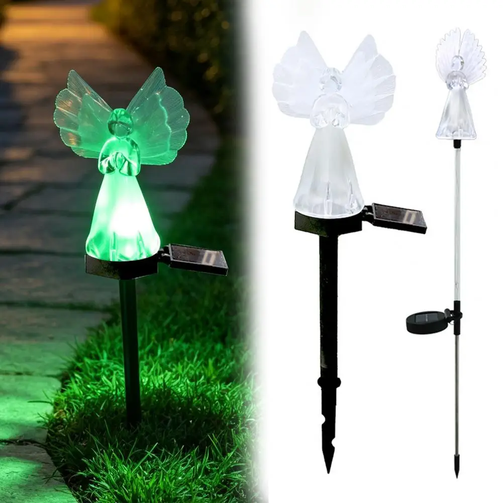 Solar Angel Lights Outdoor Waterproof Decor Garden LED Stake Lights Landscape Yard Pathway Patio Solar Lawn Lamp