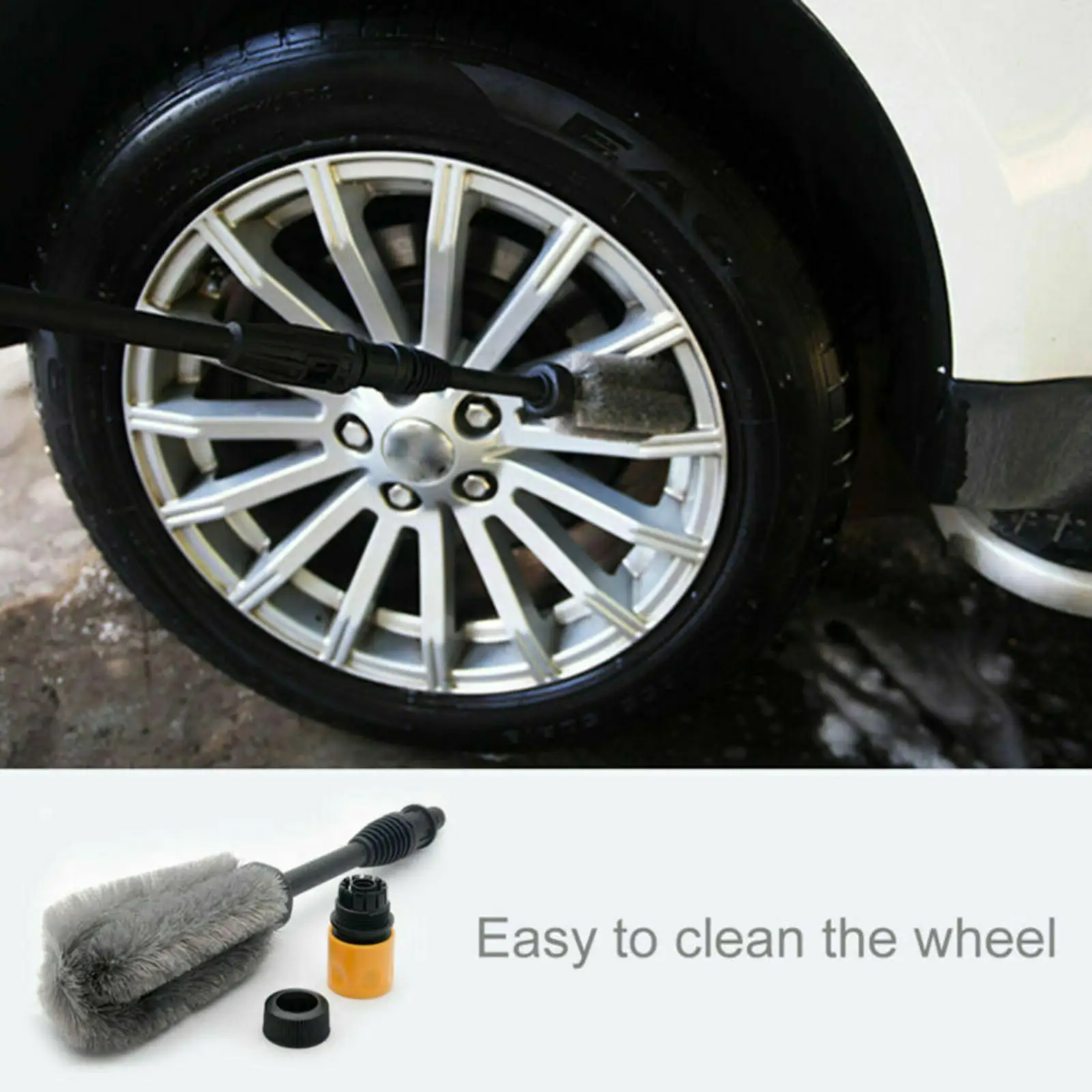 High Pressure Washing Brush Car Wheel Brush Soft Car Washing accessories for Car Wheel Hub Rim Brush Brake Calipers Truck