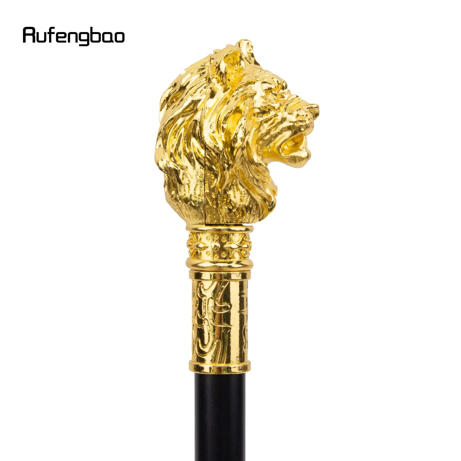 Golden Luxury Lion Head Handle Fashion Walking Stick for Party Decorative Walking Cane Elegant Crosier Knob Walking Stick 95cm