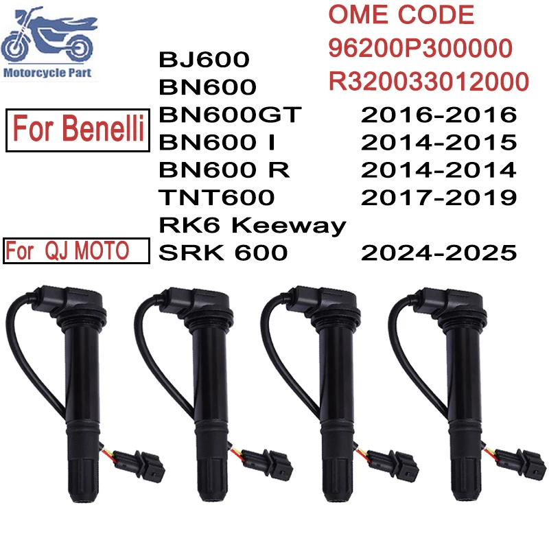 

Motorcycle Ignition Coil 96200P300000 for QJ SRK 600 2024-2025 for Benelli BJ600 BN600 BJ600 BN600 TNT600 2017-2019 BJ300 BN302