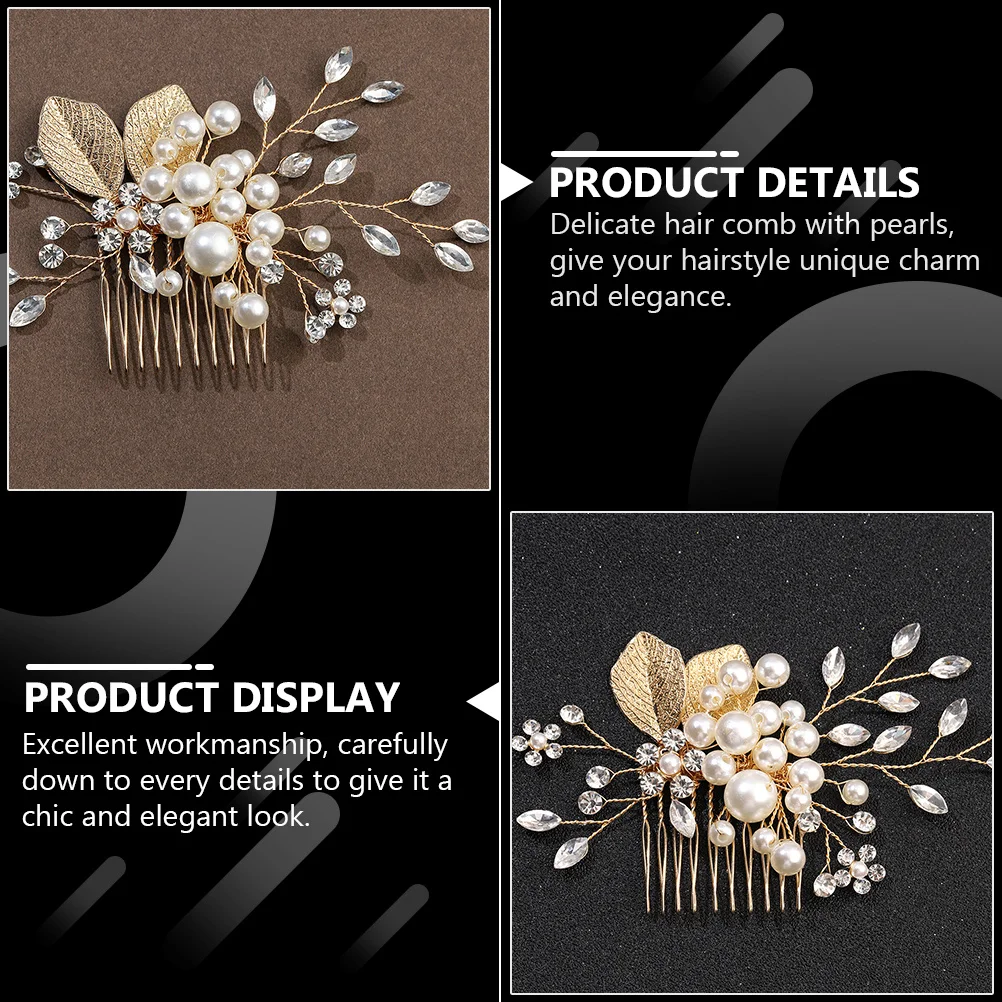 حساسة حجر الراين اللؤلؤ الشعر مشط الزفاف حفل زفاف خوذة ملحق الشعر مشط العروس دبوس الشعر اللؤلؤ دبوس الشعر #5