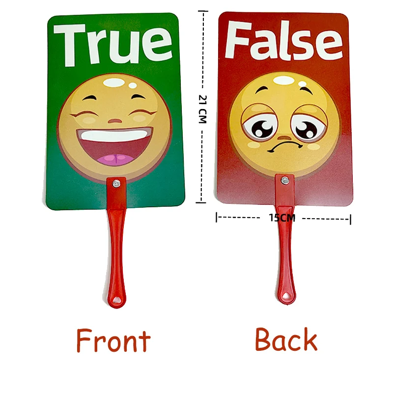 PVC Big Size Yes No Right Wrong True False Answer Game Hand Boards Student Voting Cards Classroom Supplies Teaching Aids Toys