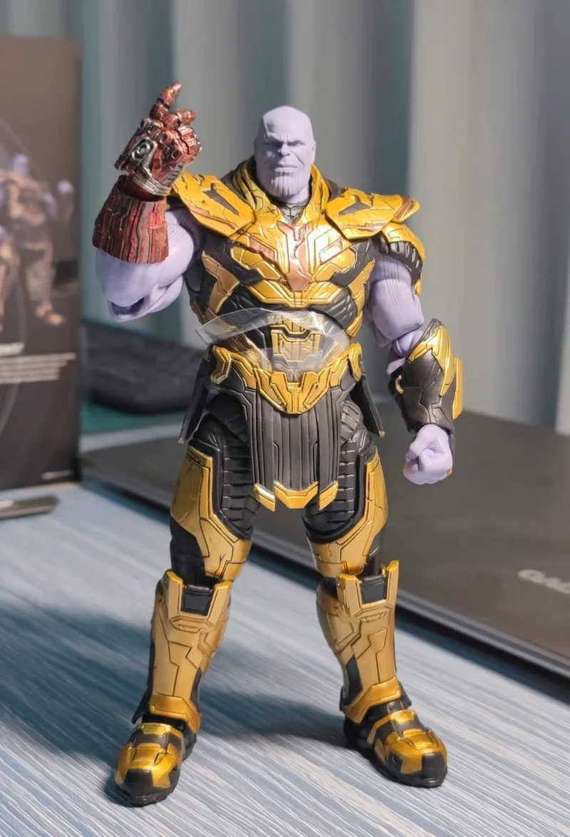 Original Genuine Bandai Anime Marvel The Infinity Saga Iron Man Mark 85 Thanos Shf Model Toys Action Figure Gifts Limited Collec