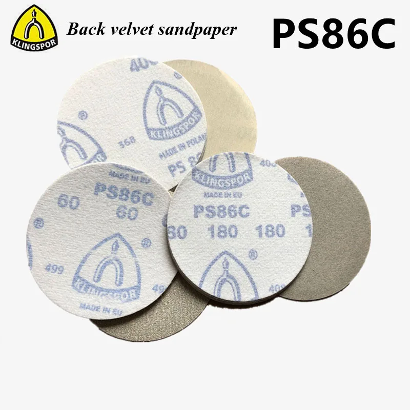 

5inch/125mm KLINGSPOR PS86C Back velvet sandpaper Aluminum oxide zirconia corundum round shape sand paper disc grit#60~#240