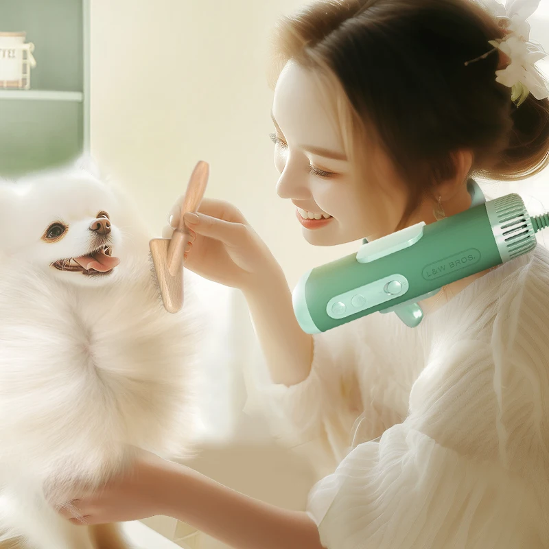 

Pet Hair Dryer 3 Speed Wind Speed High Power Silent Neckband Adjustable Dog Cat Long Quick Hair Dryer With Eu Plug Dryer