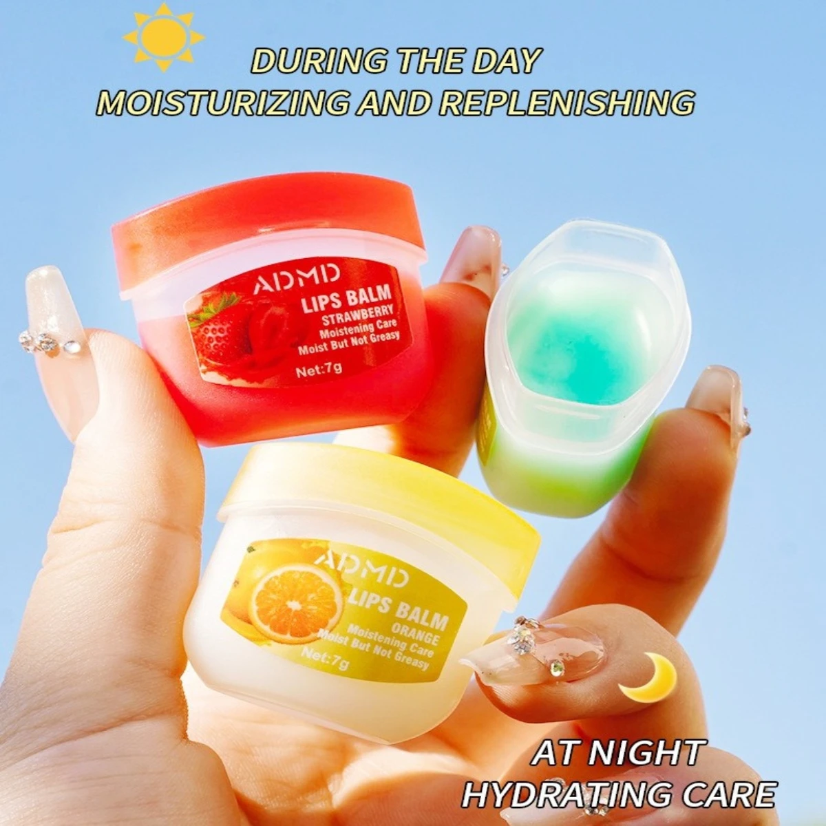 4 unids/caja de juegos de bálsamo labial de frutas, lápiz labial hidratante, maquillaje de planta Natural, cuidado de labios antigrietas, bálsamo labial de gelatina de petróleo