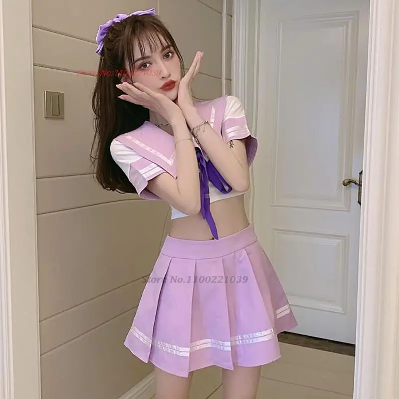 2023 chinese student jk uniform school girl cosplay temptation costume women blouse+tie+skirt set school girl cosplay uniform