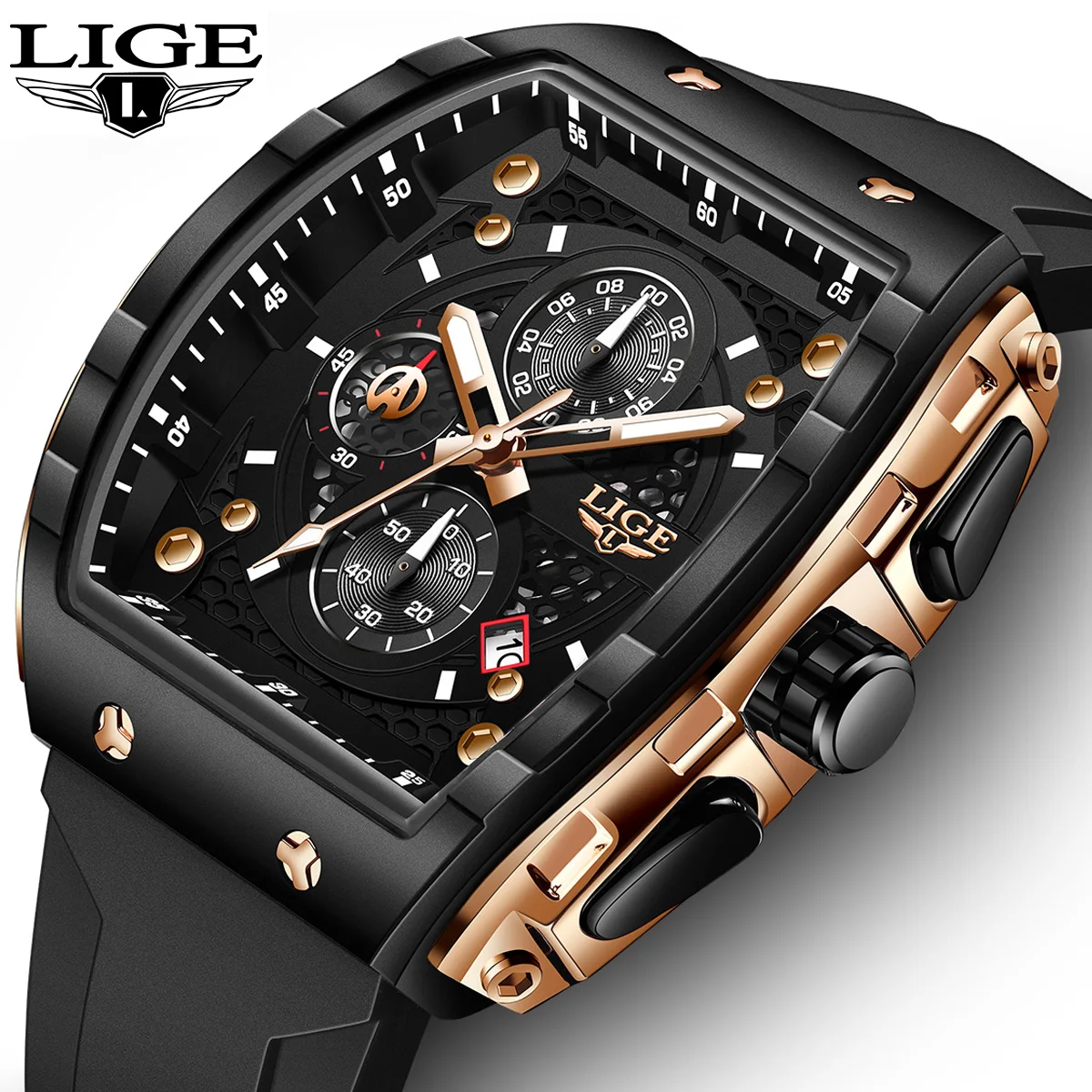 

LIGE модные спортивные часы мужские лучший бренд класса люкс хронограф кварцевые мужские часы водонепроницаемые наручные часы мужские Relogios Masculino + коробка