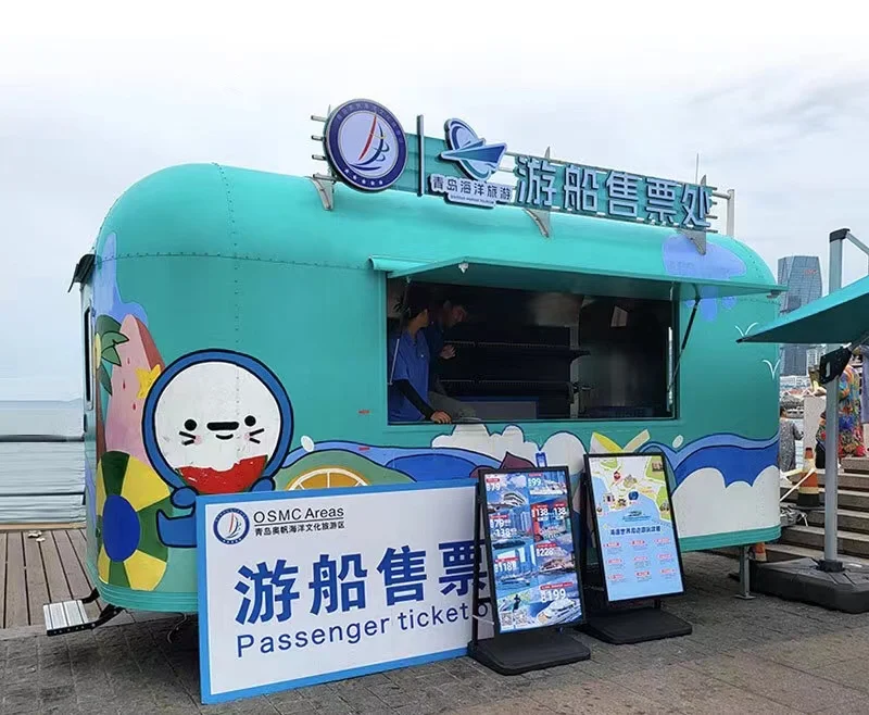 Customized Stainless Steel Consession Trailer Food Trailer Store Bbq Food Truck Air Stream Bar Mobile Food Cart