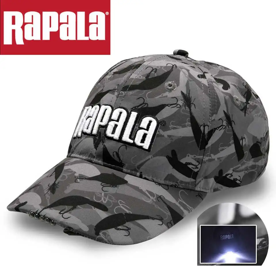 RAPALA Fishing Hat fishing cap Breathable /led hat/Outdoor Sports Visor Baseball Golf Cap Adjustable Summer Hat Fishing Tackle