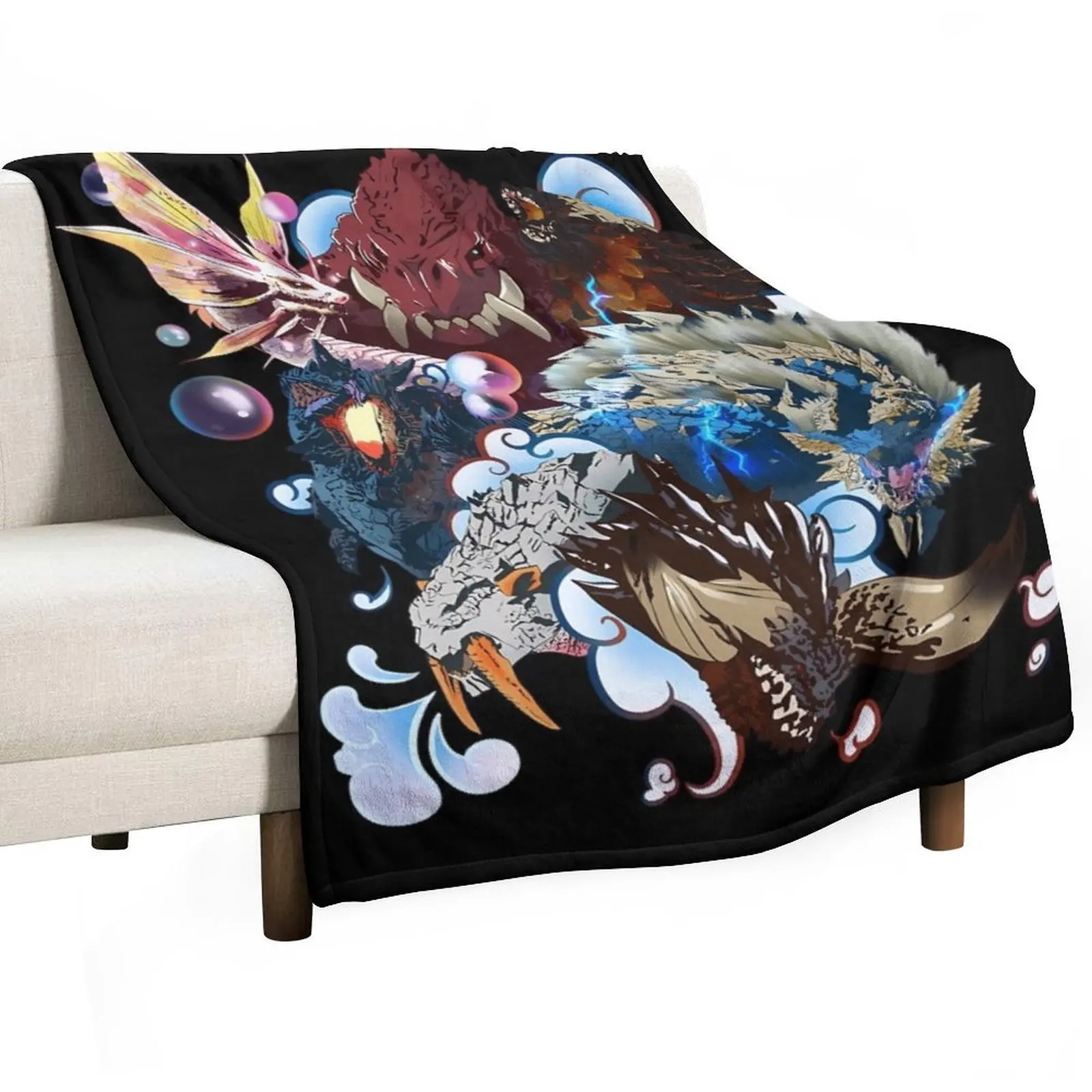 

Monster Hunter collage Throw Blanket warm winter Travel Blankets