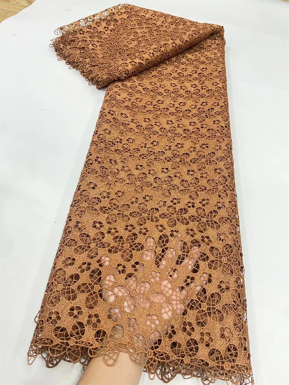 Tolex Luxury White Guipure Lace Fabric 5Yard High Quality 2025 Sewing Material for Evening Dresses And Fabulous Tailoring Hm16-1