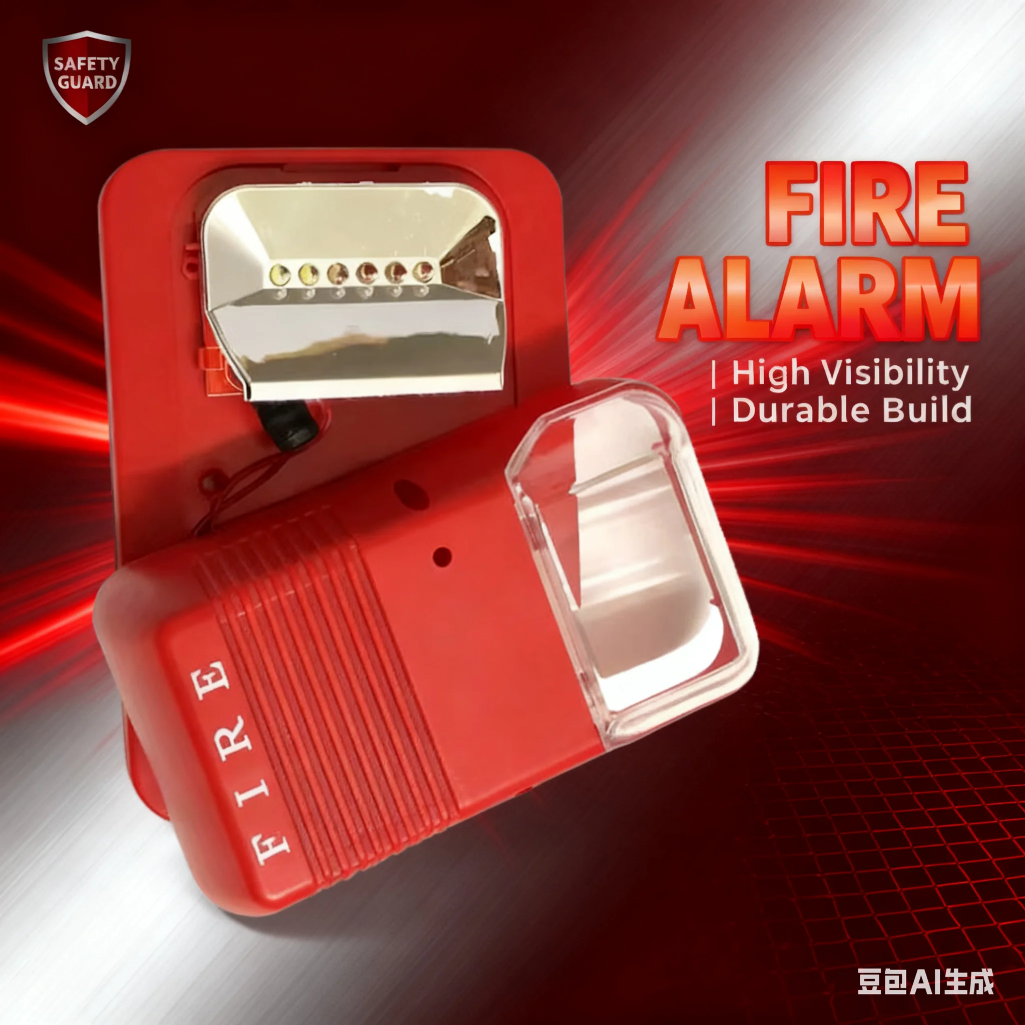 Compact ABS - Shelled 12V/24V Emergency Strobe Siren - High - Decibel with Fire/Police/Ambulance Sounds & LED Flash