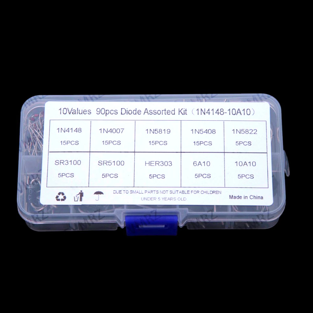 10Values 1N4007 1N5819 1N5408 1N5822 SR3100 Schottky 10A10 rectifier fast recovery diode 1N4148 10A10