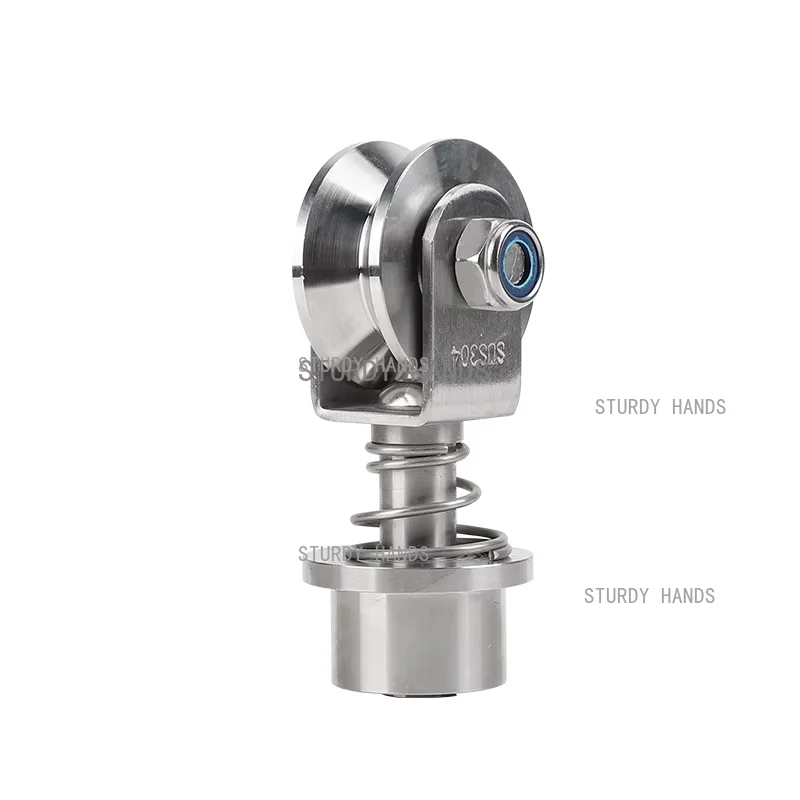 H V U-shaped 16mm 304 stainless steel spring fixed track lifting pulley industrial hardware accessories