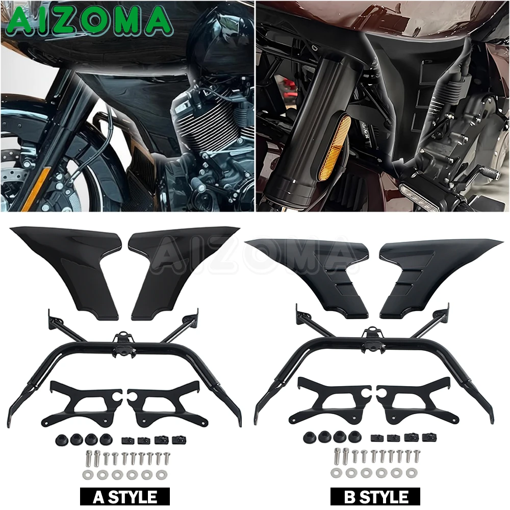 For Harley Road Glide FLTRXSE 2023-Up FLTRX FLTRXSTSE CVO 2024 2025 Motorcycle Side Fairing Panel Spoiler Support Brackets Cover