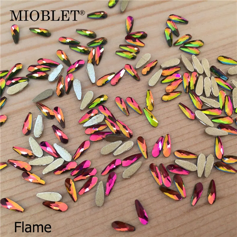 10pcs Crystal Shiny 3D Nail Art Rhinestones AB Colorful Waterdrop Clear AB/Rose/Black/Pink DIY Decorations Charms Flat Back Gems