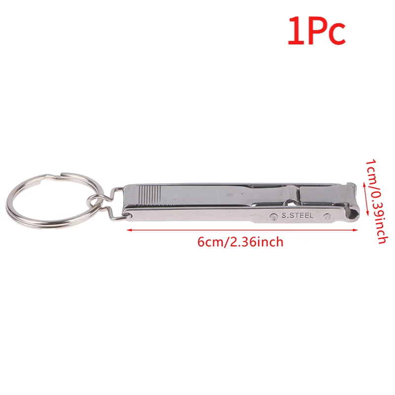 1Pc Ultra-Thin Nail Clippers Collapsible Portable Travel Fingernail Keychain Nail Scissors Cutter Stainless Steel Manicure Tool