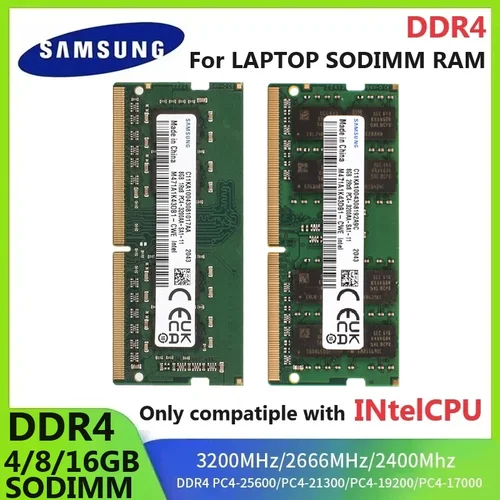 Memoria SAMSUNG DDR4 SODIMM RAM 4GB 8GB 3200MHz 16GB 2666Mhz 2400MHz Ram Memoria para ordenador portátil para Intel CPU PC4 2400T 2666V 3200