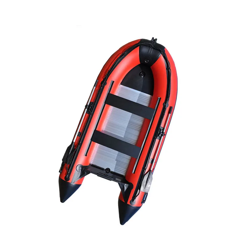 Red Inflatable Dinghy PVC Hypalon With Aluminum Floor Motor Mount Multi Purpose Vessel For Speed Sport Water Rescue
