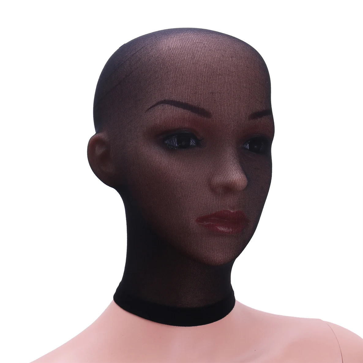 Unisex Sexy Black Men Women Lingerie Stockings Headgear Mask Sheer Stockings Headgear Restraints for Role Play Costume Masks