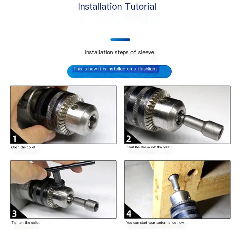 Hex Socket Sleeve Set Nozzles 5.5mm-19mm Nut Driver Set Power Screwdriver Handle Power Drills Impact Drivers Socket Wrench Tools