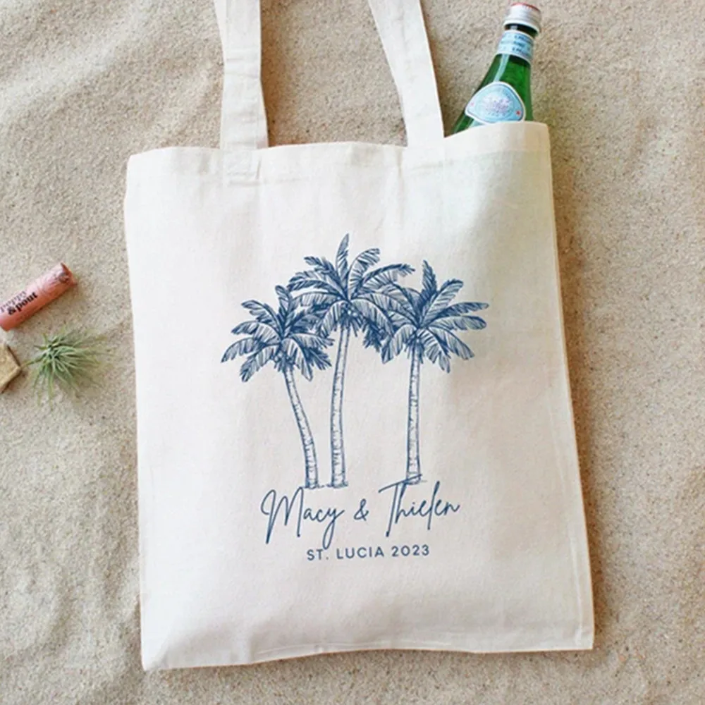 Wedding Welcome Tote - Wedding Welcome Bag - Destination Wedding Tote - Tropical Wedding Favor - Personalized Wedding Favors - P