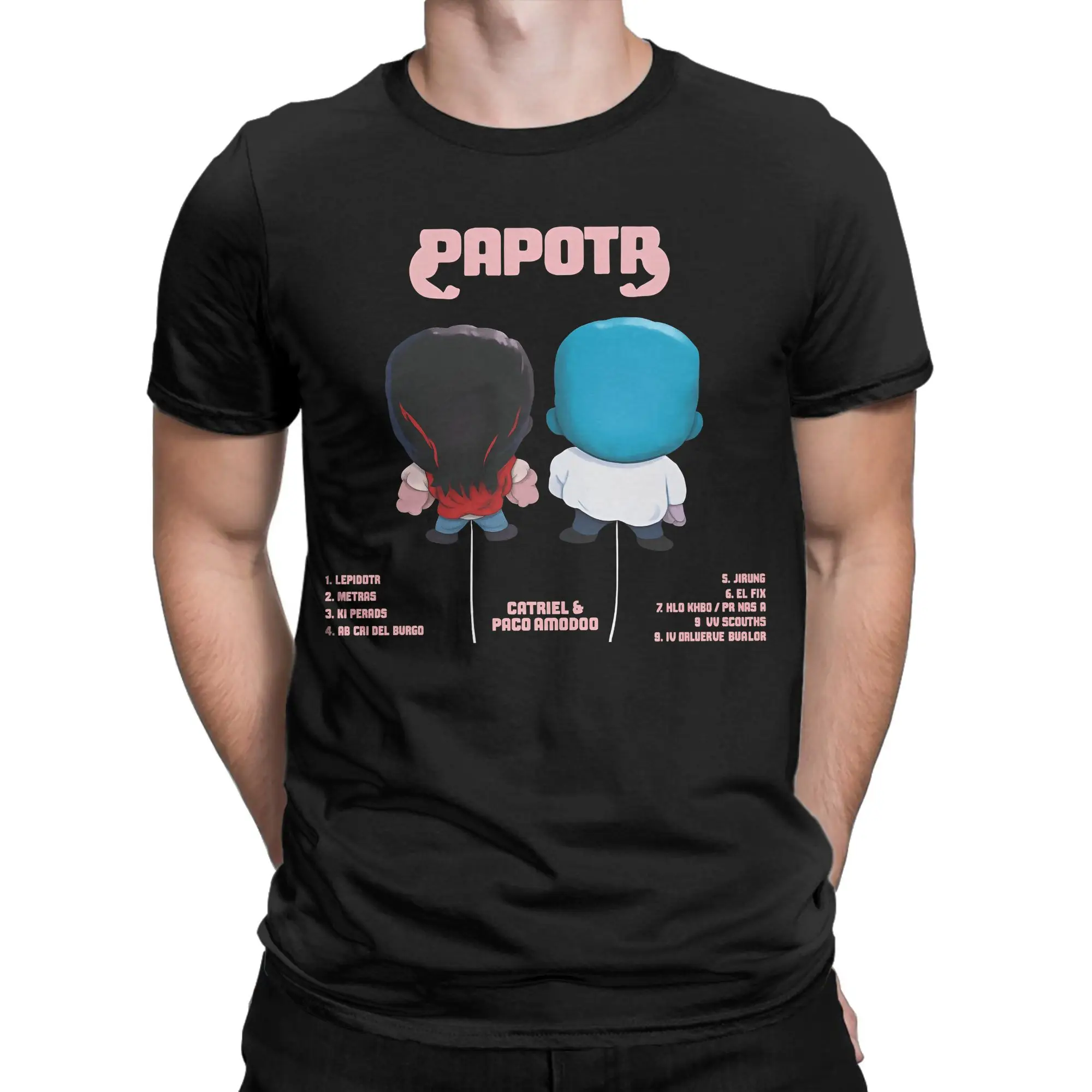 Camiseta CA7RIEL y Paco Amorosos, camisetas de algodón de la gira Papota de verano para hombre, camiseta Harajuku de manga corta Y2K, ropa divertida