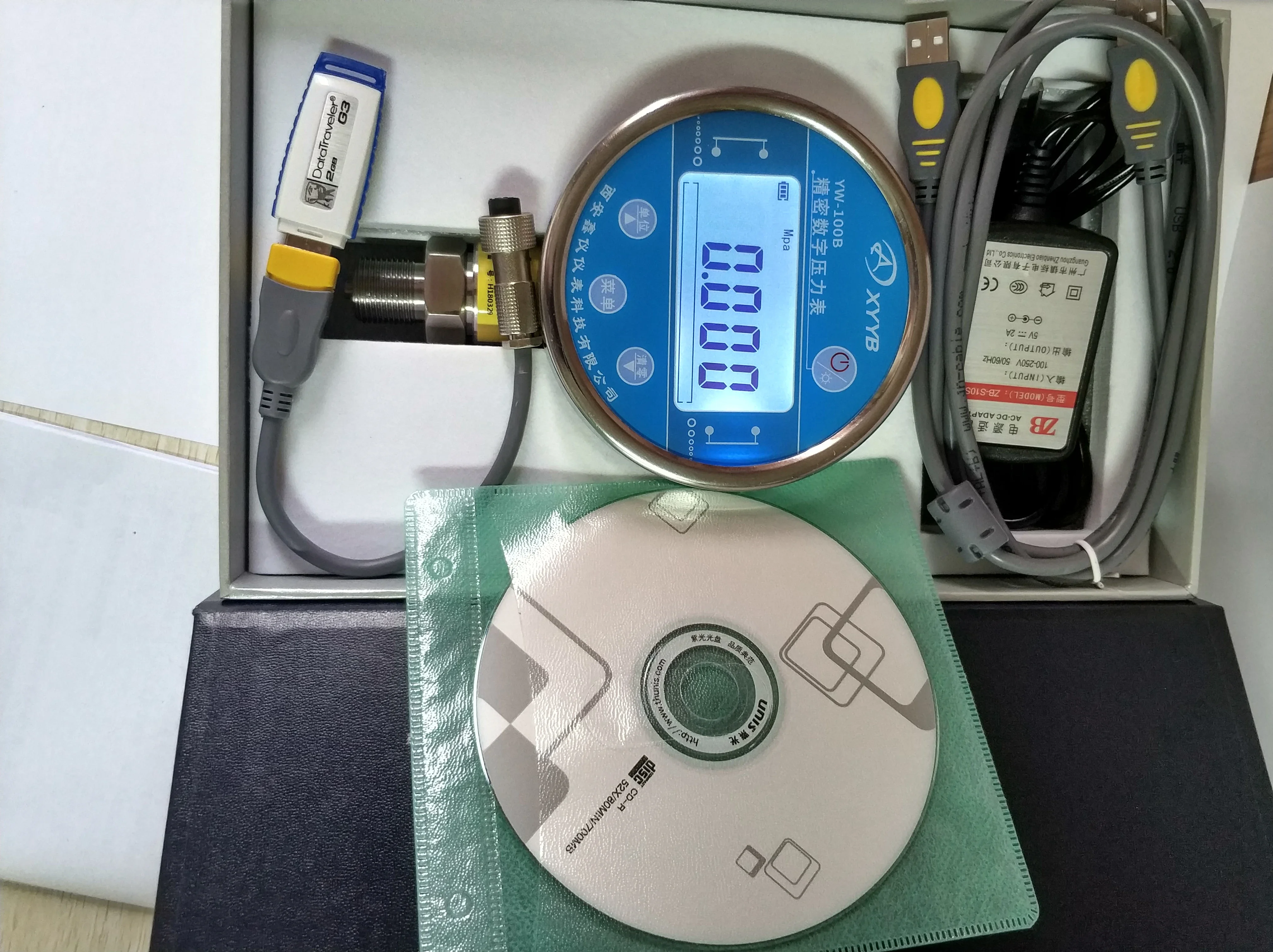 High precision digital pressure gauge YW-100B storage data export function 4-20mA/RS485