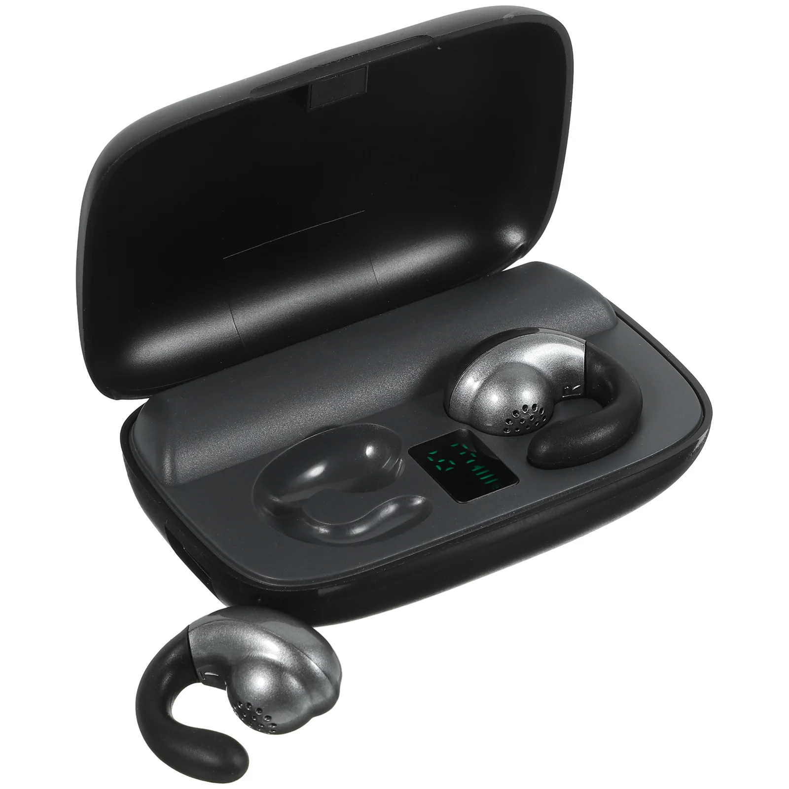 

Bone Conduction Wireless Earphones Ear Hook Headsets Handsfree Sports Ear Buds Black Hifi Sound 10m Range Charging