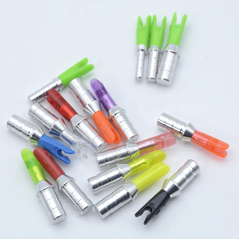 

36pcs Archery Arrow Pin Nock Aluminum Pins + Plastic L Nock ends for ID 3.2mm 4.2mm 6.2mm Arrow Shaft