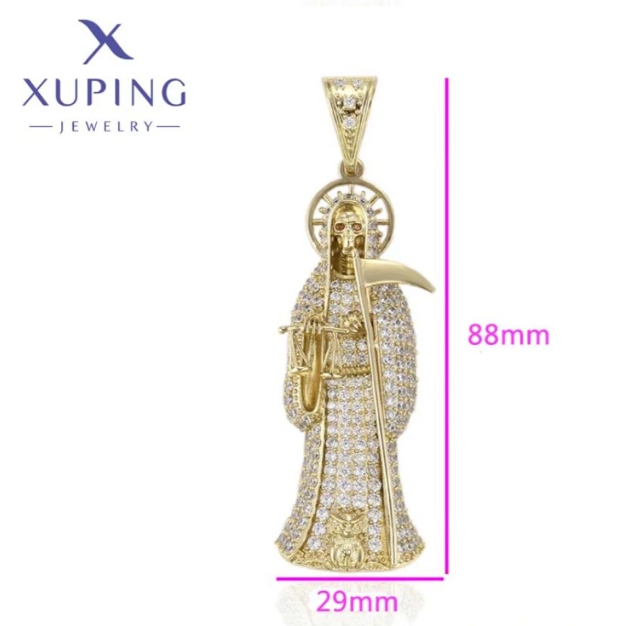 Xuping Jewelry New Hot Fashion Unique Shape Light Gold Color Geometry Pendant Necklace for Women Popular Party Gifts A00913516