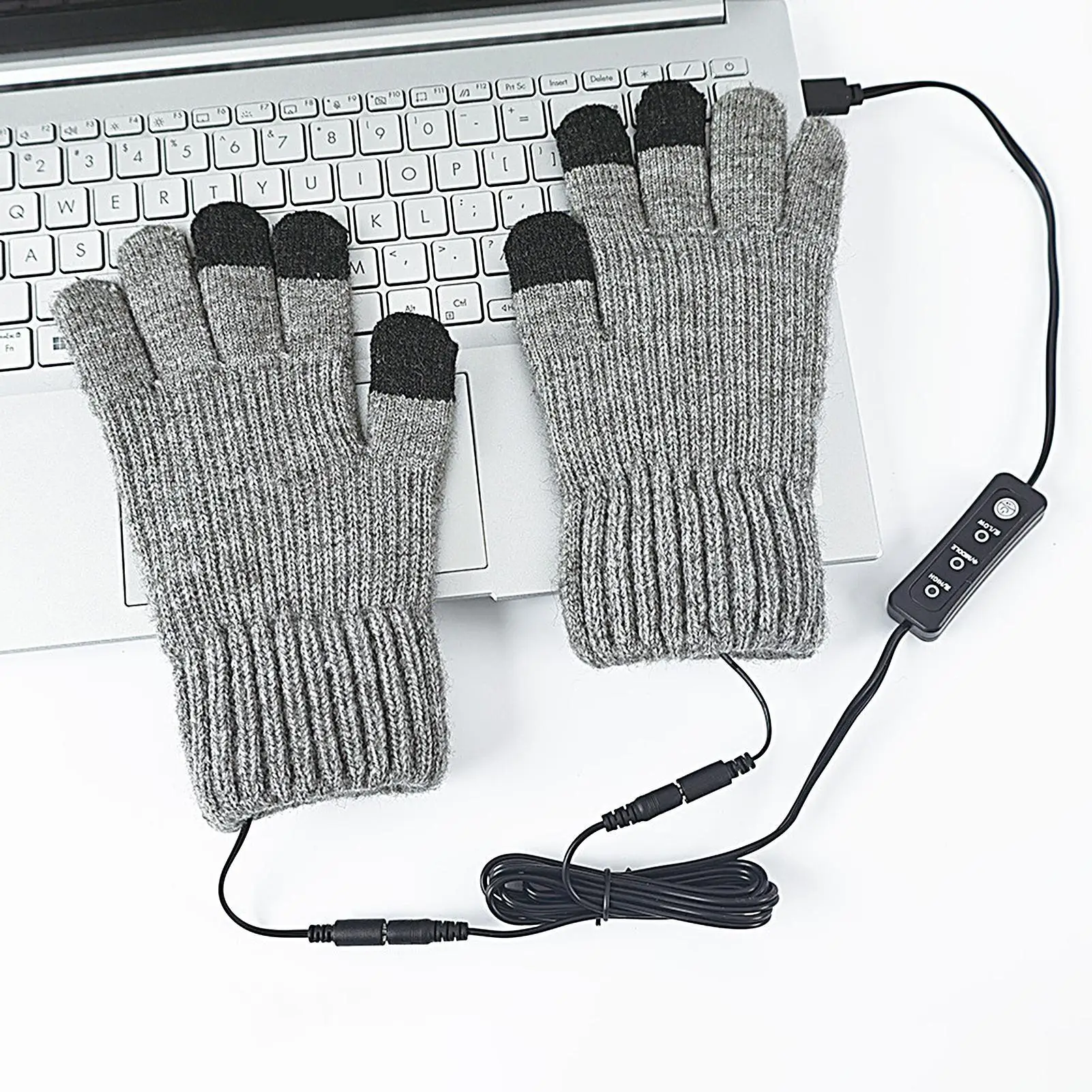 

Перезаряжаемые перчатки с подогревом, USB-разъем, грелка для рук, вязаные перчатки с электрическим подогревом, три настройки температуры для мужчин и женщин
