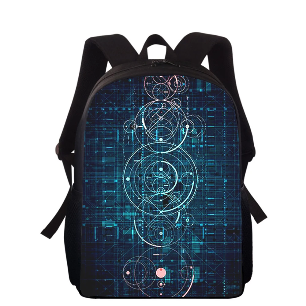 Mochila con estampado 3D de Arte de celosía de línea colorida para niños, bolsas de escuela primaria para niños y niñas, mochila para estudiantes, bolsa para libros escolares, 16"