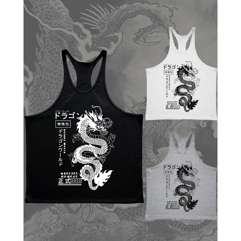

Japanese Fashion Brand Sleeveless Vest for Men's Fitness Sports in Summer New Breathable Luxury T-shirt Top with Shoulder Design