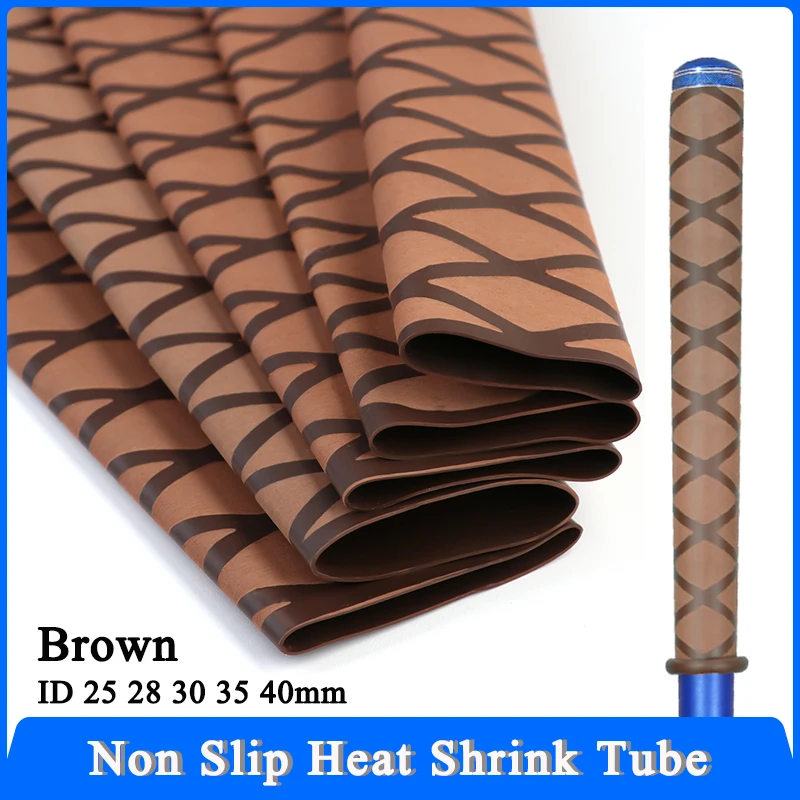 

1~10Pcs Brown Non Slip Heat Shrink Tube Dia 25 28 30 35 40mm Handle Insulated Protector Waterproof Cover Fishing Rod Wrap