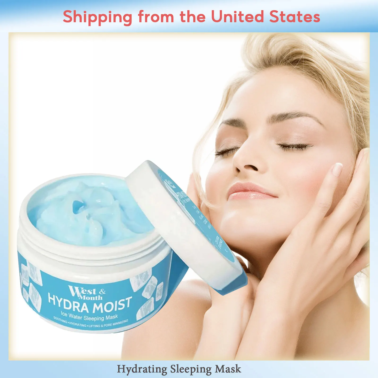 ​West&Month Hydrating Sleeping Mask Acne Dark Skin Blemish Removal Soothing Repair Moisturizing Pore Shrinking Facial Mask Cream