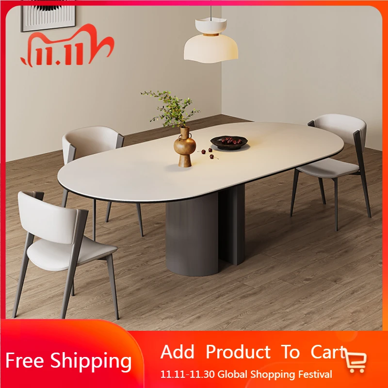 

Light Luxury Cream Wind Dining Table European Aesthetics Comfortable Restaurant Table High Quality Simple Muebles Furniture