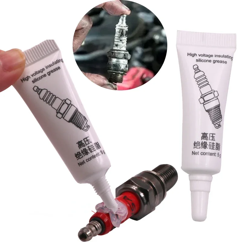 3pcs Car Spark Plug Insulating Grease High Voltage Insulating Ignition Coil Silicone Grease Temperature Corrosion Resistance