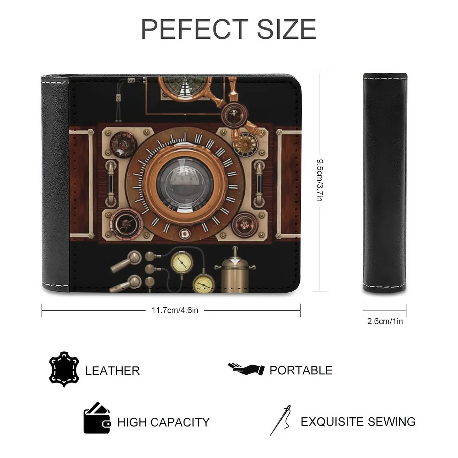 Vintage Steampunk Camera #2A Steampunk Phone Cases Men's Wallet Leather Wallet Women Luxury Wallet