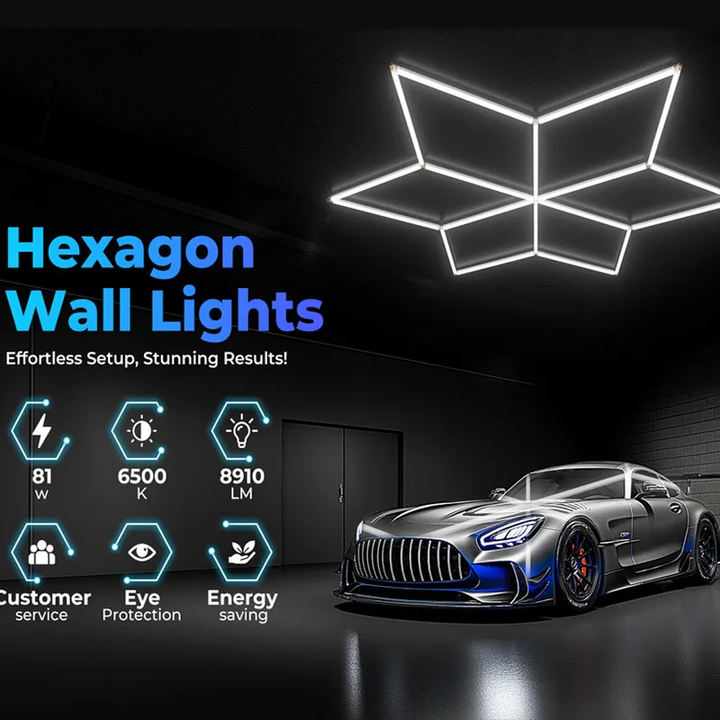 lumieres-led-hexagonales-pour-plafonnier-en-nid-d'abeille-de-garage-6500k-blanc-froid-eclairage-ultra-lumineux-pour-atelier-maison-salle-de-sport-details-de-voiture