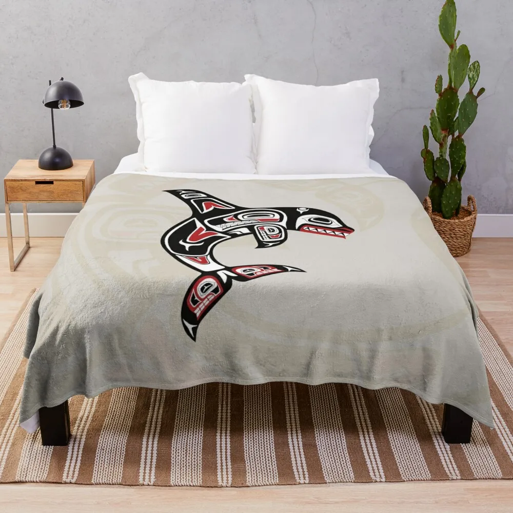 

Pacific Northwest Native Orca Killer Whale Throw Blanket Sofa Retros Sofa Throw Sofas Stuffeds Blankets