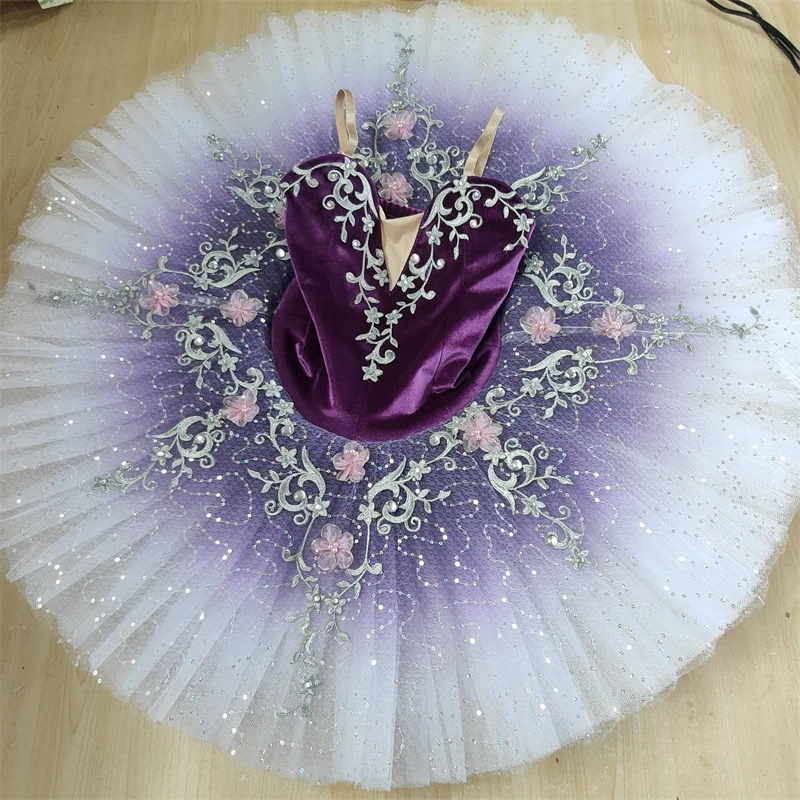 New Professional Ballet Tutus Purple Ballet Dress Ballerina Children's Clothing Ballroom Dance Clothes Competition Costumes Girl
