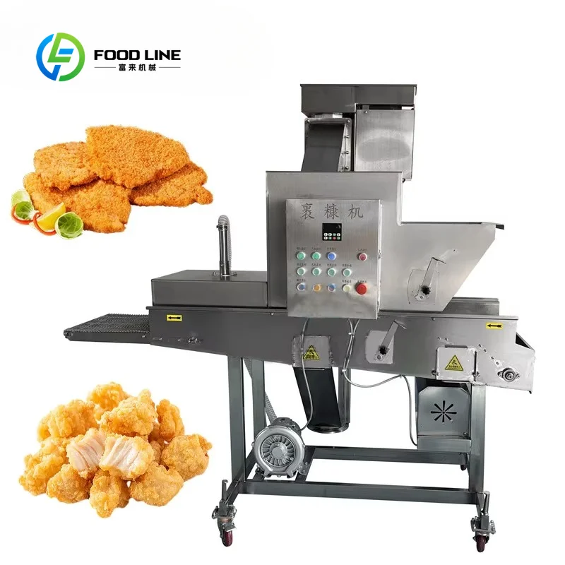 Custom Made Fried Chicken Breading Bread Crumbs Coating Batter Breading Machine