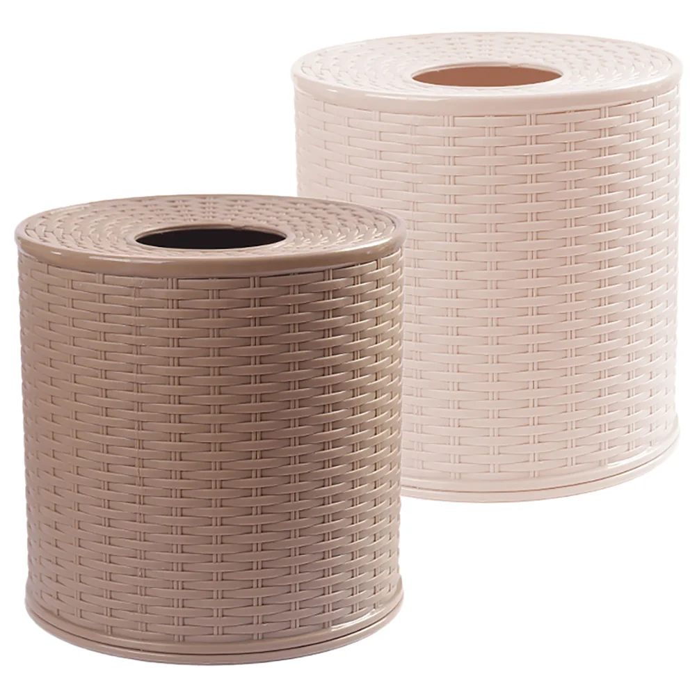 

2 Pcs Tissue Container Basket Car Napkin Holder Cover Boxes Bedroom Case Classical