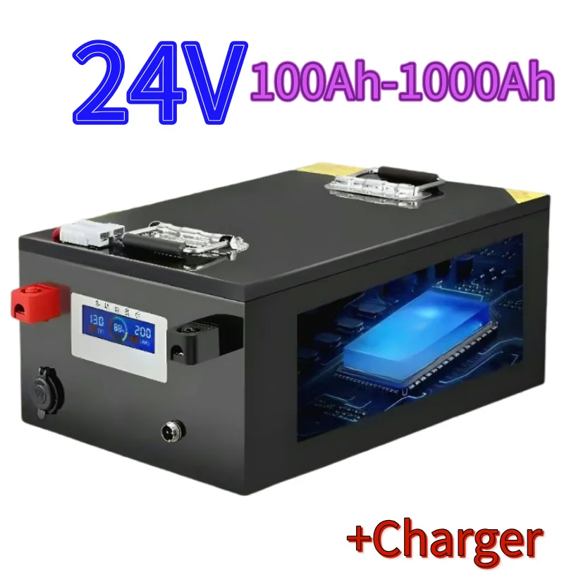 24V 100Ah Lifepo4 Battery 200Ah 300Ah 400Ah 500Ah 600Ah 800Ah 1000Ah Lithium Iron Phosphate for 2KW Solar System RV Outdoor
