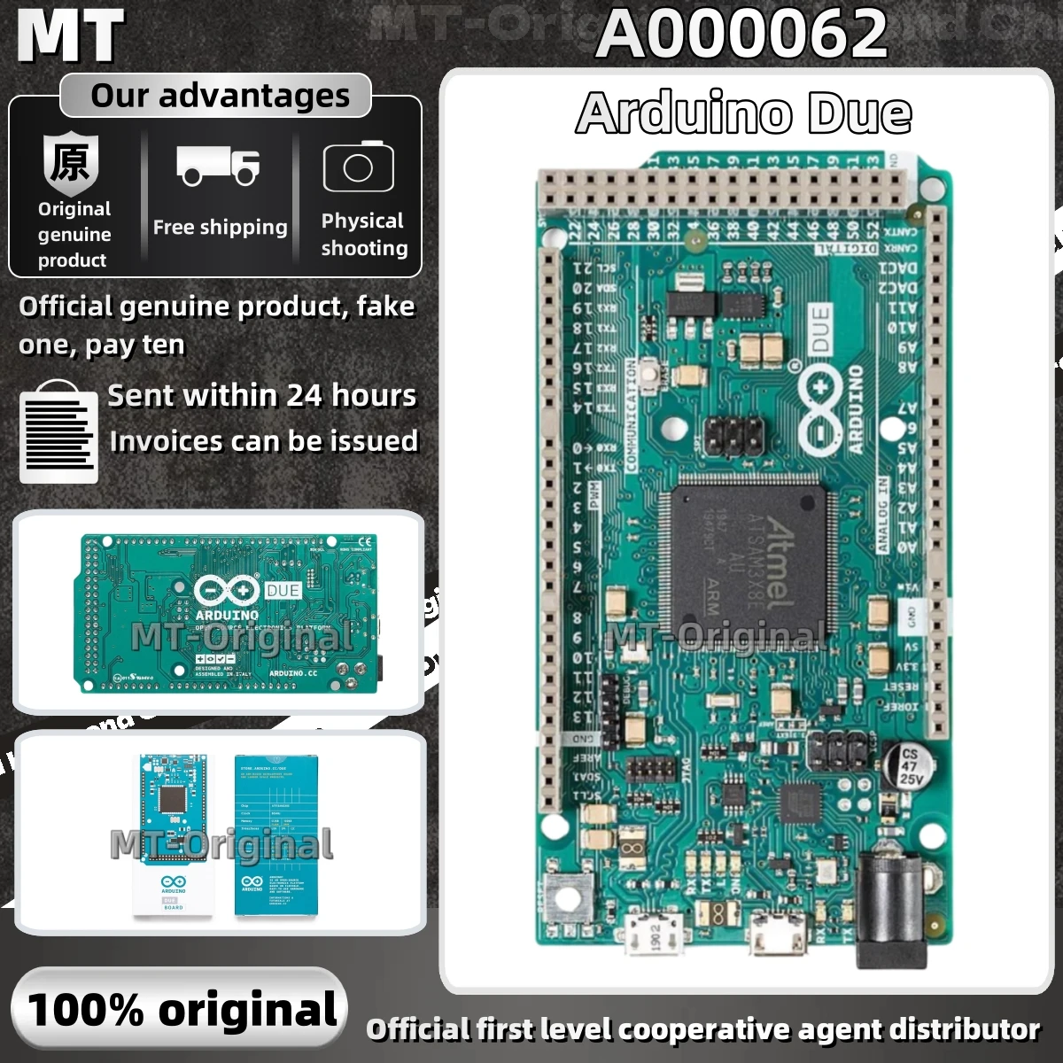 1PCS/LOT Arduino Due A000062 AT91SAM3X8E ARM Development board 100% New Original Spot Stock