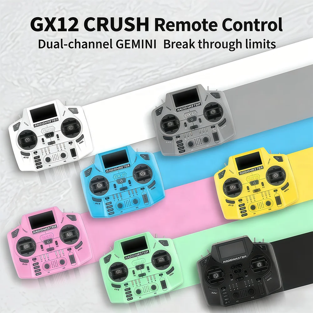 

GX12 ELRS Gemini Dual Band Remote Controller Dual-Channel Hall-Effect Joystick RC Transmitter